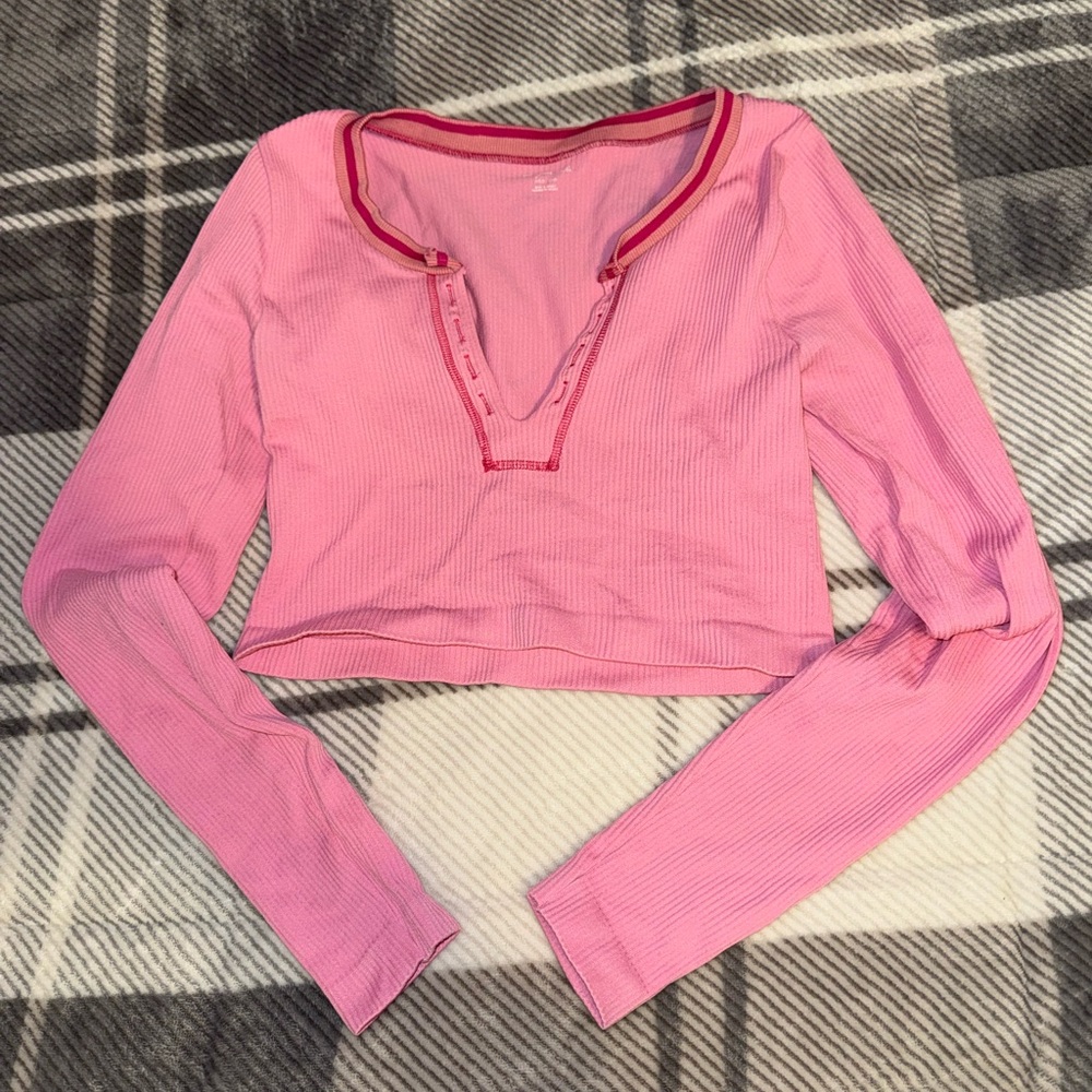 Urban Outfitters Out From Under Go For Gold Long Sleeve Top in Pink Size XS/S